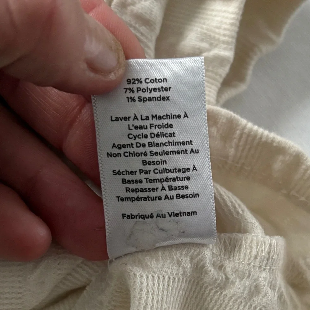 Talbots Petite Mock Neck Textured Knit Top Cream 3/4 Sleeve LP - Picture 4 of 8